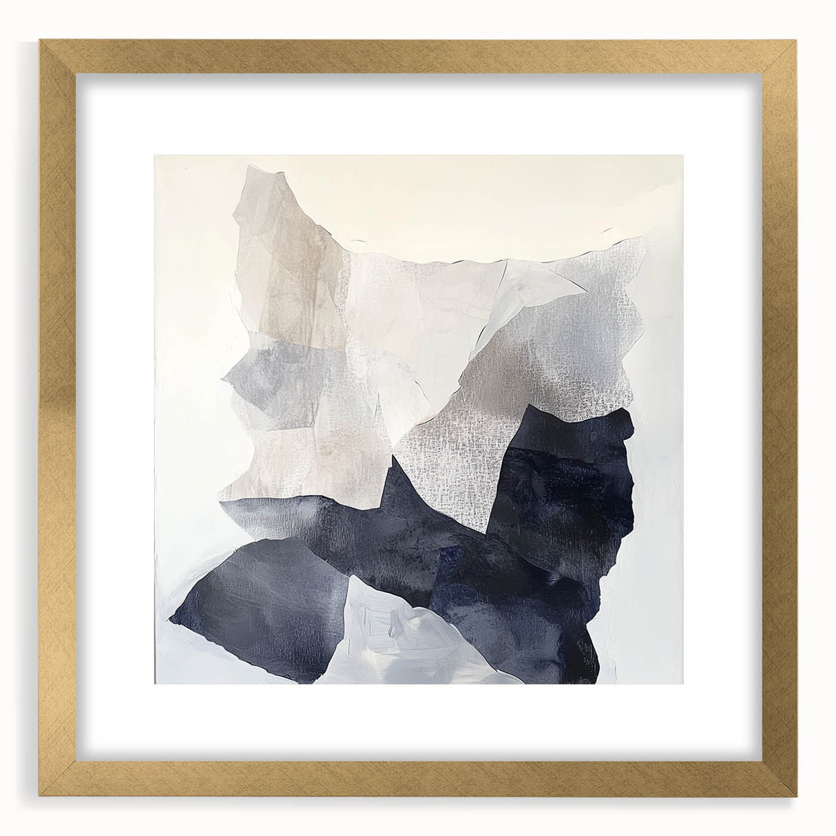 Abstract Art Prints – Neutral Collage in Black, White & Gray