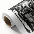 Expressionist Art - Monochrome Portrait in Bold Woodcut Style