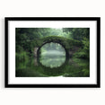 Black landscape bridge frame with mat, showcasing a modern design perfect for home decor, emphasizing minimalist style and elegance in any setting.