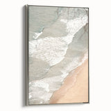 Landscape art painting on framed canvas featuring a vintage poster style with a black background and colorful elements.