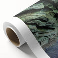 Vibrant rolled canvas artwork depicting a stunning cave landscape with intricate details, showcasing natural rock formations and earthy tones, perfect for home decor.