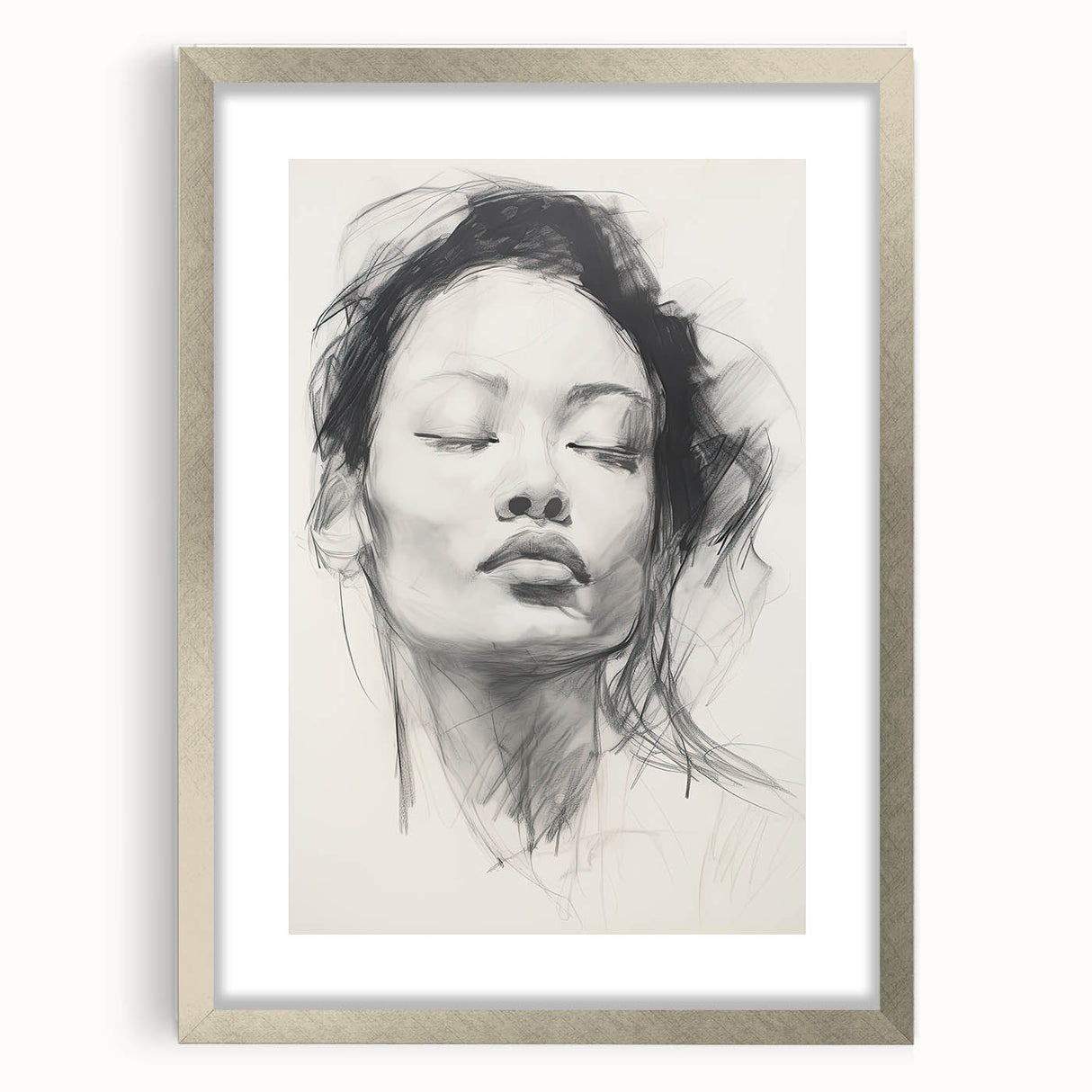 Contemporary Dining Art Pieces – Black & White Portrait Sketch