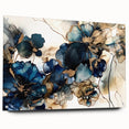 Abstract floral wall art displayed in a side view, showcasing vibrant colors and intricate designs on acrylic glass, secured with decorative pins for an elegant presentation.
