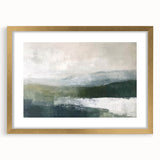 Abstract landscape wall art framed in gold, showcasing vibrant colors and intricate details, perfect for enhancing modern home decor. Features a mat for added elegance.