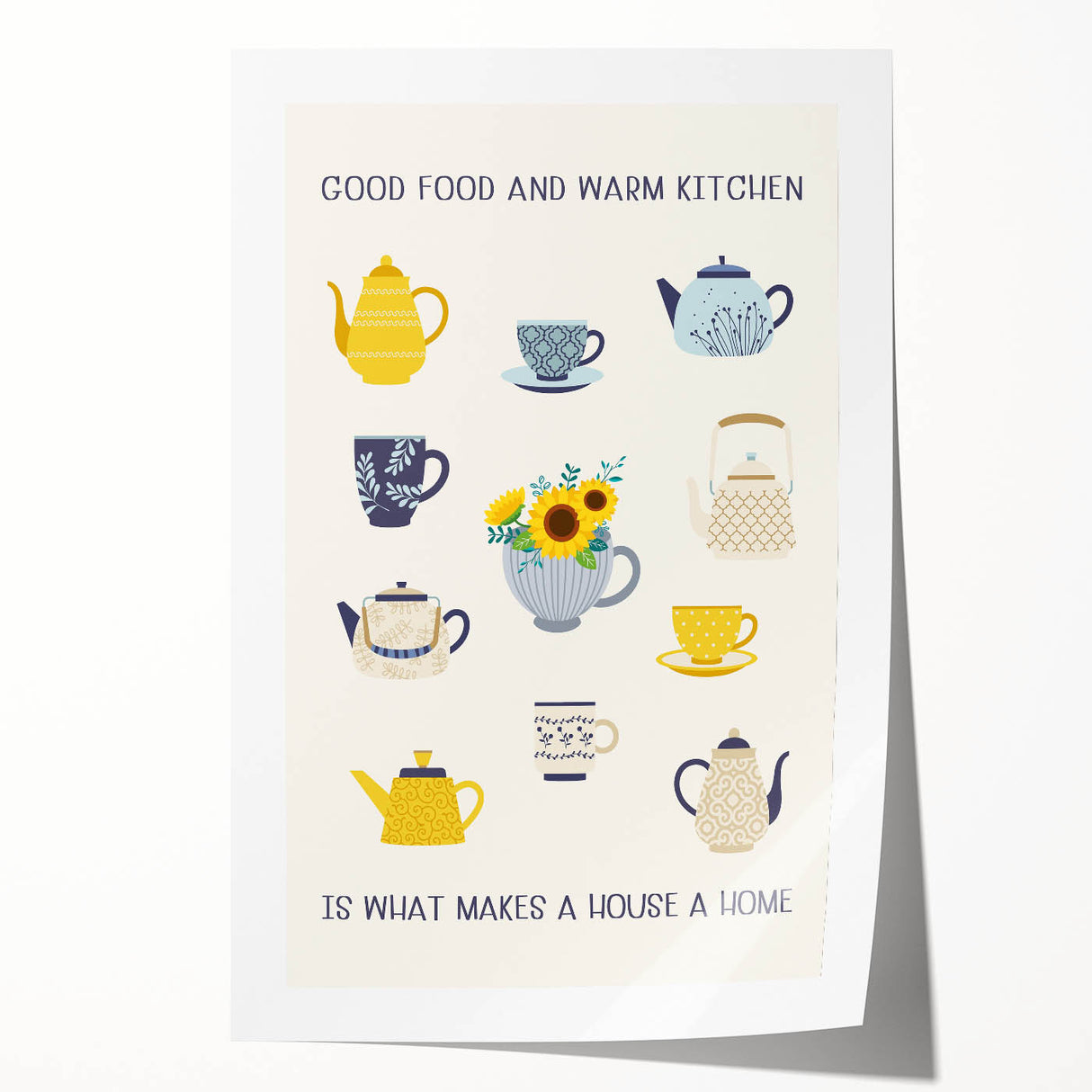 Extra large rolled print of vibrant floral art, ideal for dining room or bathroom wall decor.