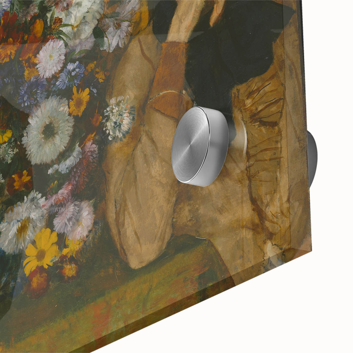 A Woman Seated Beside a Vase of Flowers by Degas: Classic Wall Art Print