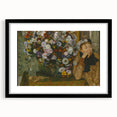 A Woman Seated Beside a Vase of Flowers by Degas: Classic Wall Art Print