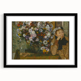 A Woman Seated Beside a Vase of Flowers by Degas: Classic Wall Art Print