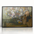 A Woman Seated Beside a Vase of Flowers by Degas: Classic Wall Art Print