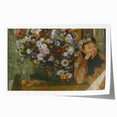 A Woman Seated Beside a Vase of Flowers by Degas: Classic Wall Art Print