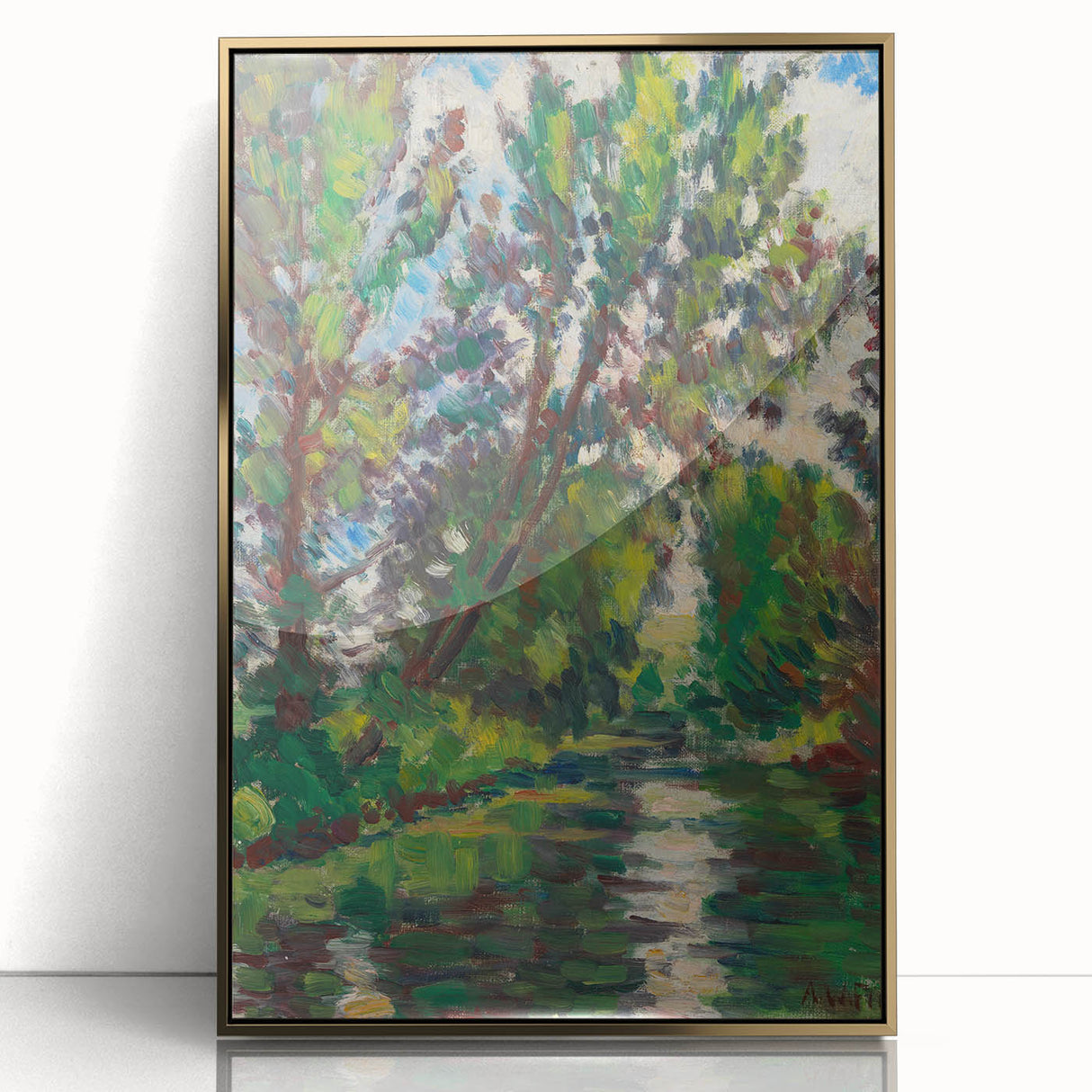 Modern Wall Art - Tranquil River Landscape - Contemporary Art Print