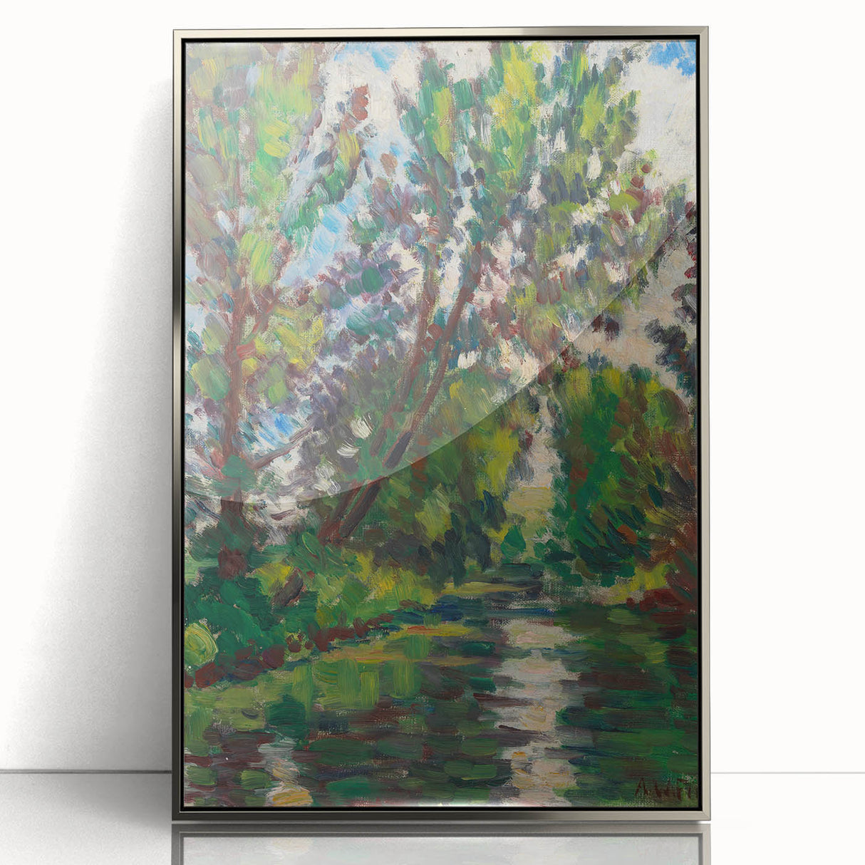 Modern Wall Art - Tranquil River Landscape - Contemporary Art Print