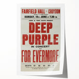 Deep Purple Concert Retro Poster - Vintage Fairfield Hall Art