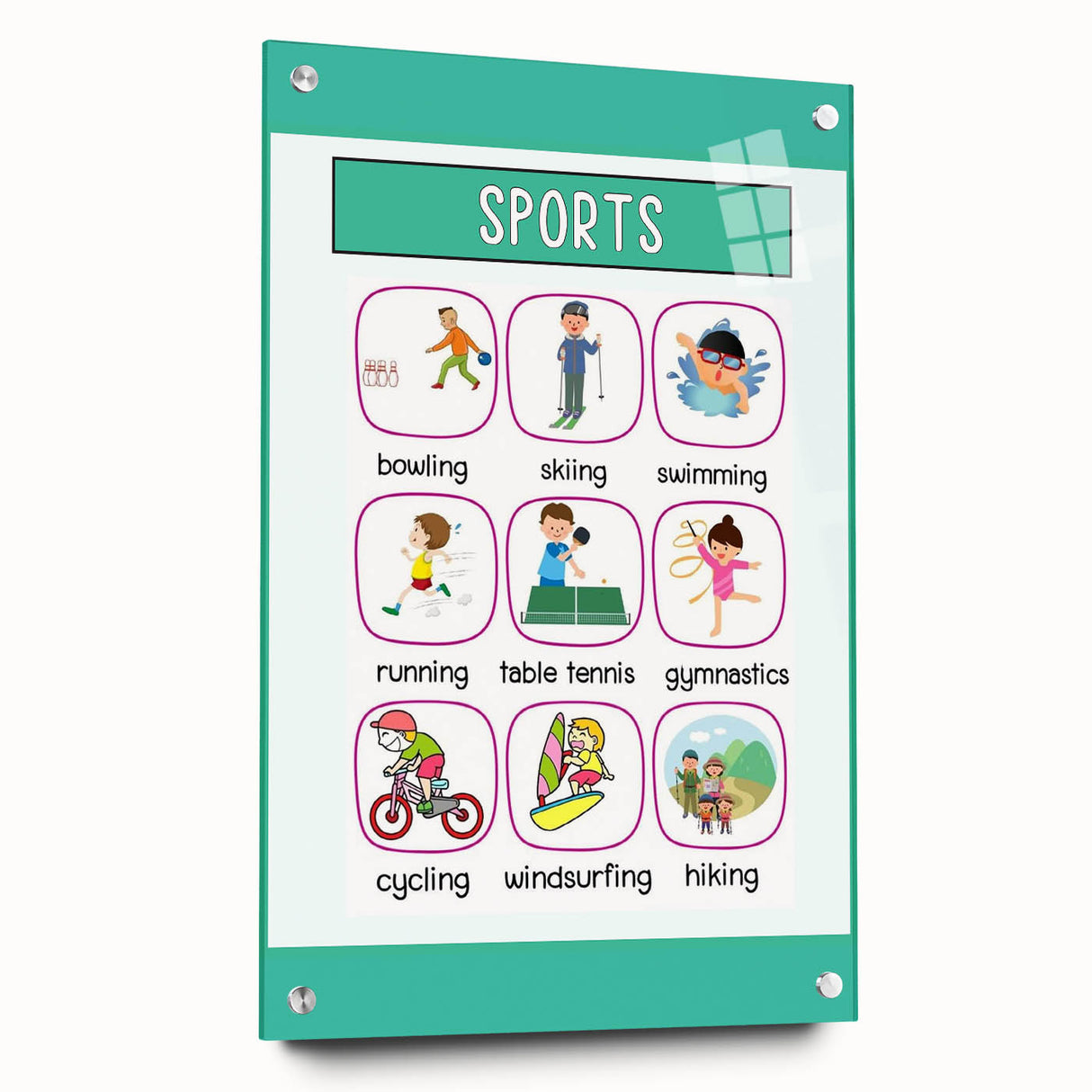 Children's Learning Art Prints - Sports Activity Chart