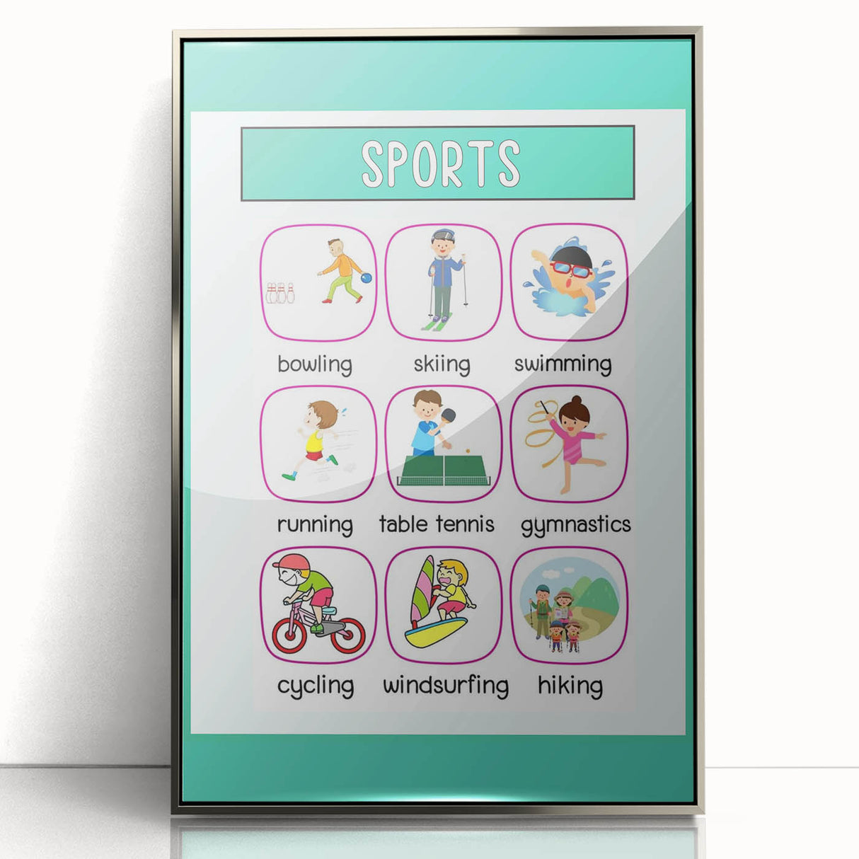 Children's Learning Art Prints - Sports Activity Chart
