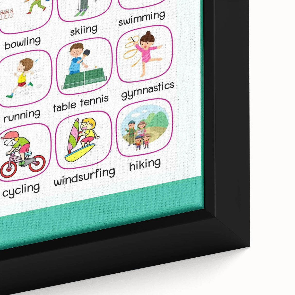 Children's Learning Art Prints - Sports Activity Chart