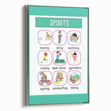 Children's Learning Art Prints - Sports Activity Chart