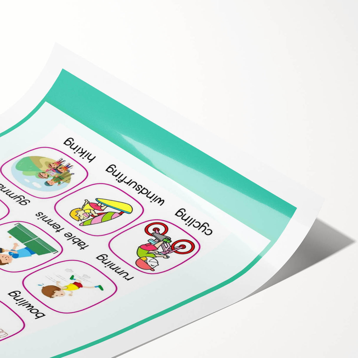 Children's Learning Art Prints - Sports Activity Chart