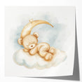 Sleepy Bear - Kids Room Wall Art Canvas and Framed Options