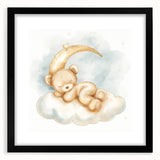 Sleepy Bear - Kids Room Wall Art Canvas and Framed Options