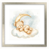 Sleepy Bear - Kids Room Wall Art Canvas and Framed Options