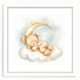 Sleepy Bear - Kids Room Wall Art Canvas and Framed Options
