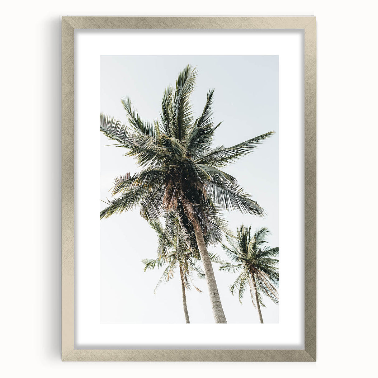 Textured abstract art print in neutral and silver tones, framed in silver, ideal for bedroom wall decor.