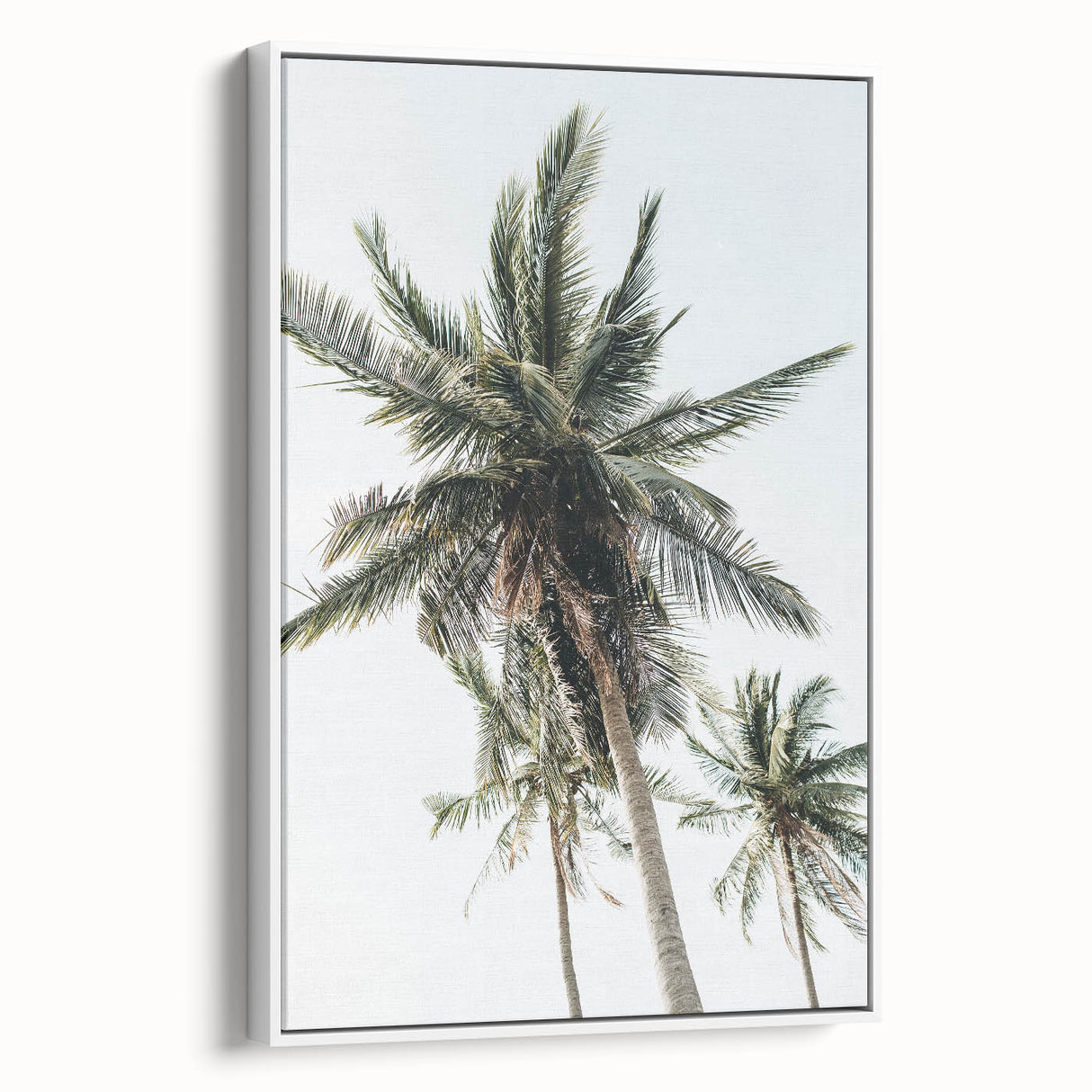 Vintage poster art of a colorful summer scene on a large framed canvas, ideal for living room decor.
