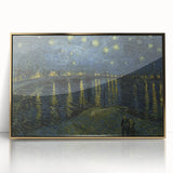 Acrylic print of a Van Gogh-inspired painting in gold frame, featuring art deco style.