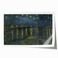 Rolled canvas print of Van Gogh-inspired floral art in vibrant hues, suitable for art wall dining room or bathroom.