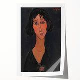 Abstract Modern Portrait - Modigliani Inspired Modern Wall Art Print