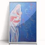 Modern Abstract Madonna - Blue Contemporary Wall Art for Home Decor