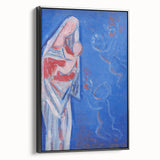 Modern Abstract Madonna - Blue Contemporary Wall Art for Home Decor
