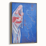 Modern Abstract Madonna - Blue Contemporary Wall Art for Home Decor