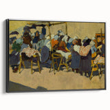 Abstract Market Scene - Modern Wall Art in Minimalist Contemporary Style