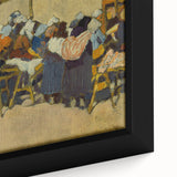 Abstract Market Scene - Modern Wall Art in Minimalist Contemporary Style