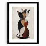 Abstract figurative art frame in matte black, showcasing a modern design with intricate details and textures, perfect for contemporary home decor.