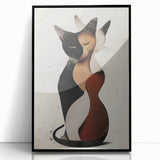 Framed acrylic artwork showcasing an abstract figurative design in black, set against a minimalistic background, perfect for modern home decor.