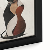 Close-up of an abstract figurative framed canvas artwork showcasing vibrant colors and intricate textures, perfect for enhancing modern home decor aesthetics. This piece blends artistic expression with contemporary design, making it an ideal focal point in any room.