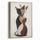 Framed abstract figurative canvas art in gold tones, showcasing a side view that highlights its elegant design and texture, ideal for modern home decor.