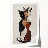 Abstract figurative rolled print showcasing vibrant colors and dynamic shapes, ideal for modern decor, packaged securely in a durable cardboard tube.
