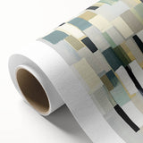 Contemporary Abstract Canvas – Earthy Grid in Olive, Beige & Sage