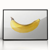 Large abstract wall art featuring assorted fruits in vibrant colors on a black acrylic framed print.