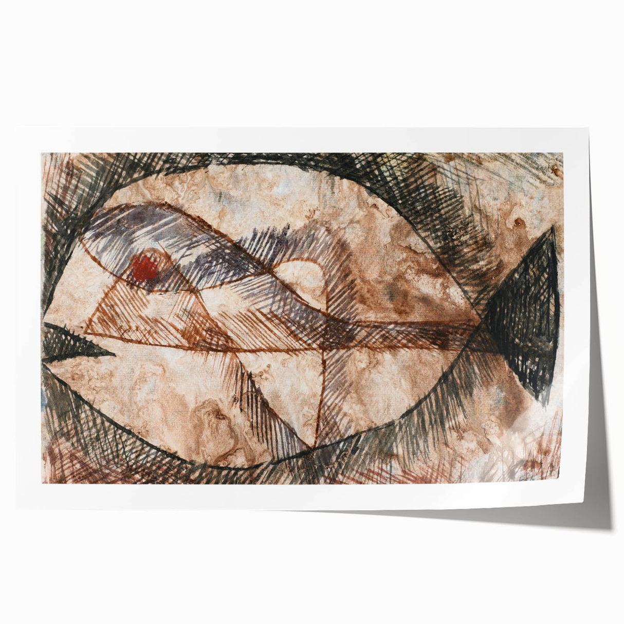 Abstract Fish Modern Wall Art - Contemporary Minimalist Decor Accent