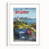 Retro Switzerland Travel Poster – Vintage Lake Geneva Scenic Art