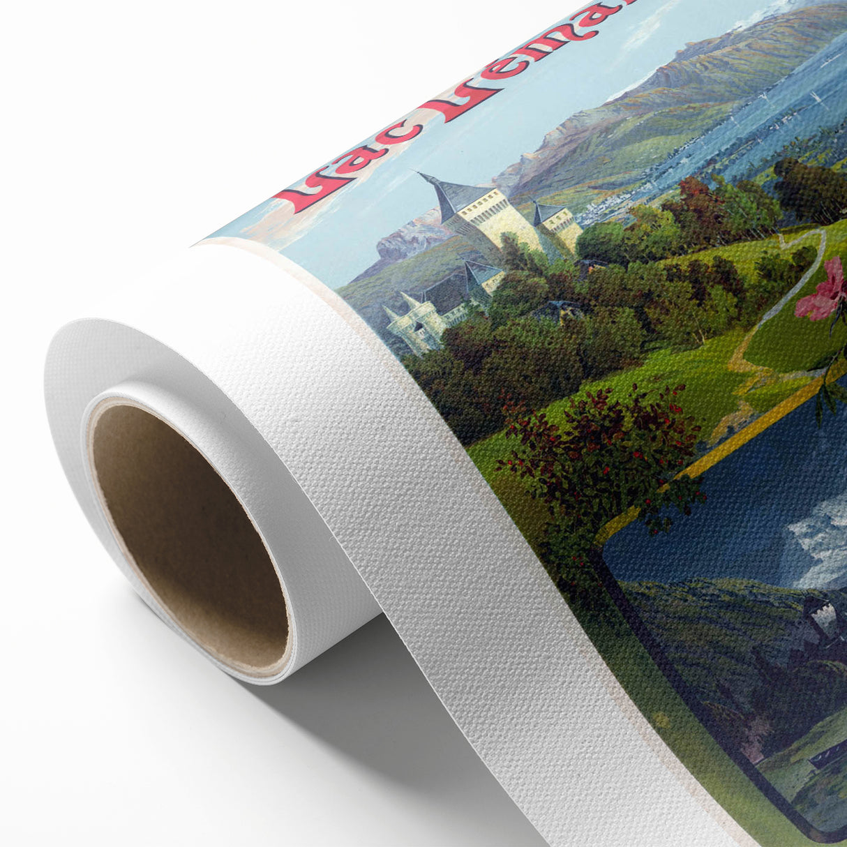 Retro Switzerland Travel Poster – Vintage Lake Geneva Scenic Art