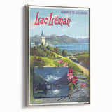 Retro Switzerland Travel Poster – Vintage Lake Geneva Scenic Art