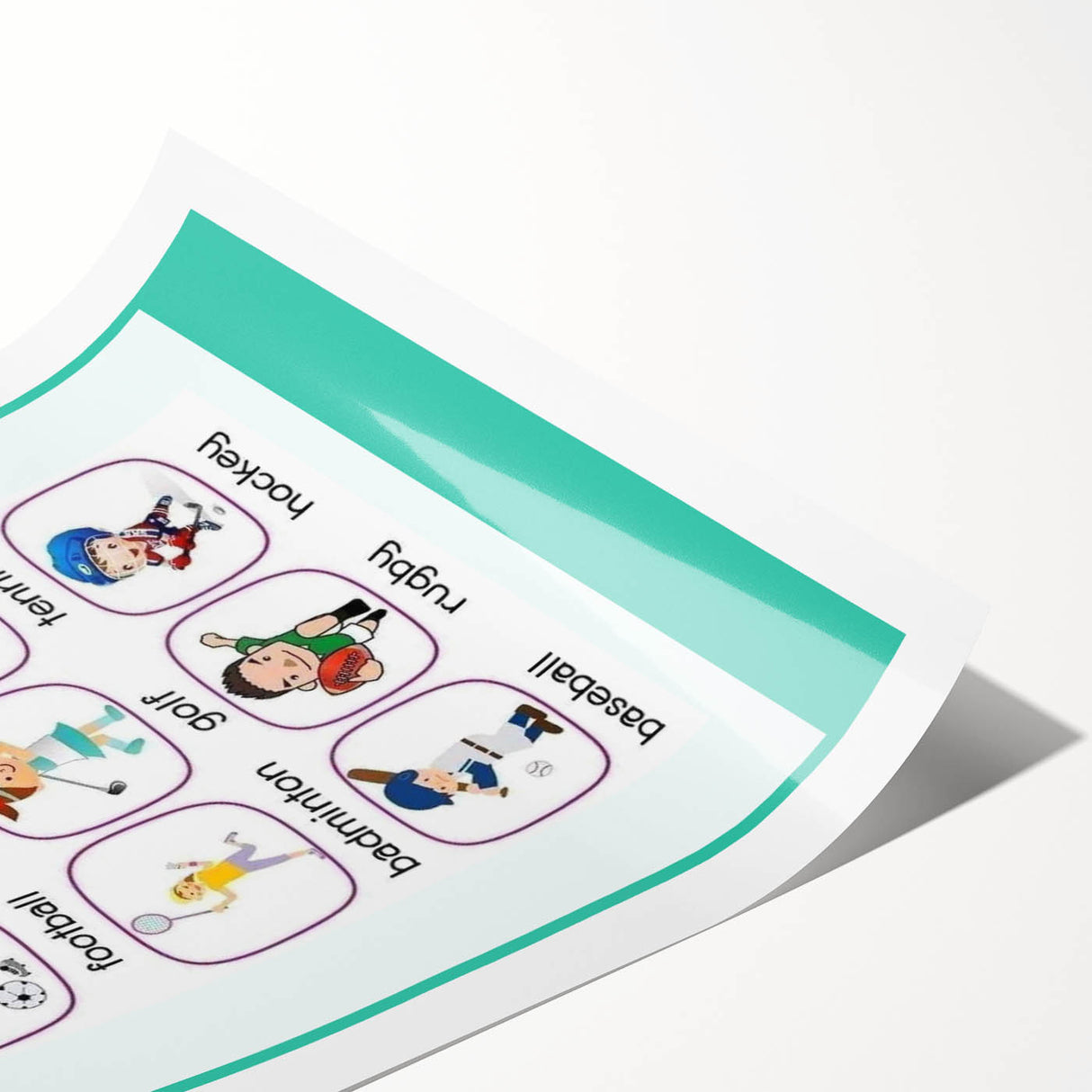 Numbers and Shapes Wall Art - Kids Sports Learning Poster