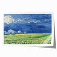 Vincent van Gogh-inspired floral art on a rolled canvas, featuring vibrant blues and yellows, ideal for art wall dining room.