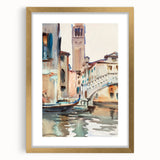Modern Venetian Scene - Watercolor Bridge Wall Art by Sargent